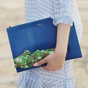 Furla Babylon Envelope Clutch – Sleek Elegance in Blu Pavone 💙✨ (#53)